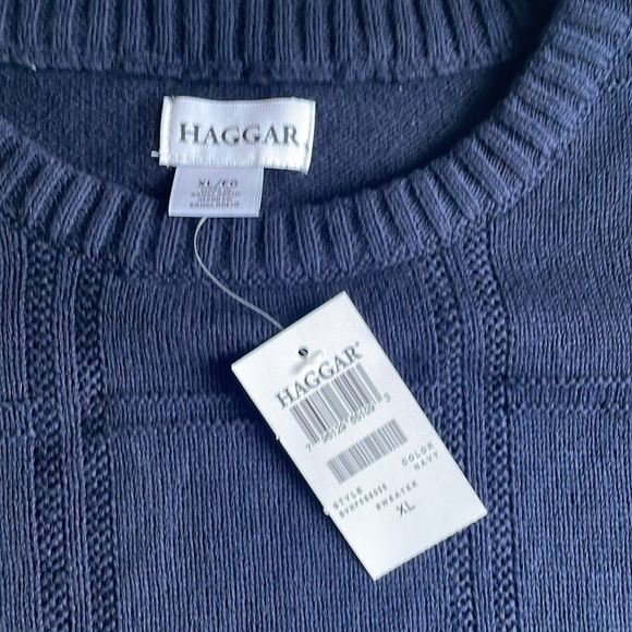 NWT Men’s XL Haggar Long Sleeve Navy Blue Sweater - Picture 3 of 6